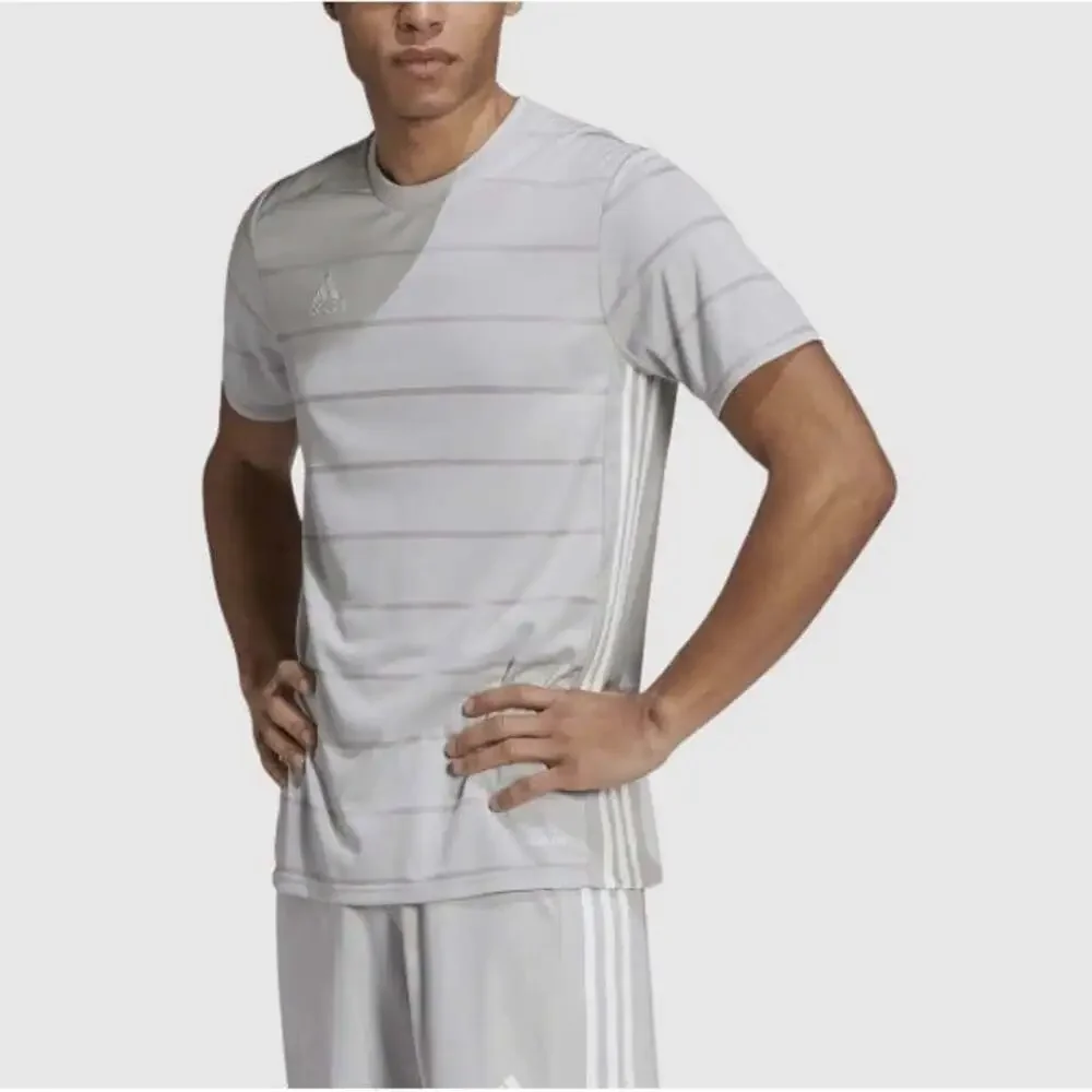 Adidas Men's Gray Campeon 21 Short Sleeve Aeroready Jersey T-shirt Size S
